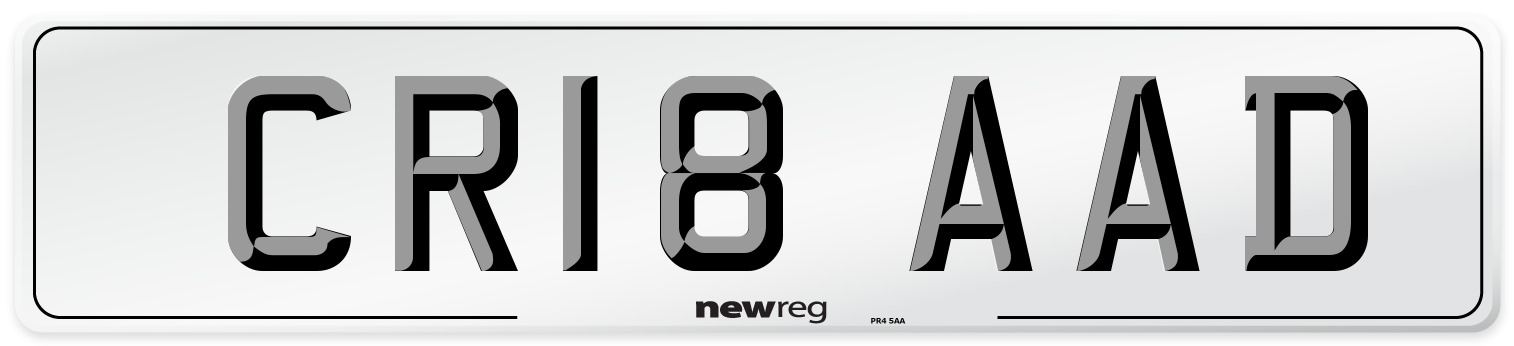CR18 AAD Number Plate from New Reg